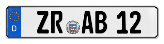Autokennzeichen ZeulenRoda