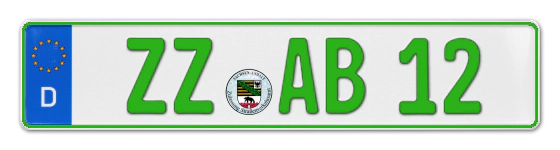 Grüne Kennzeichen ZZ online bestellen