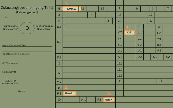 Zulassungsbescheinigung Teil 1