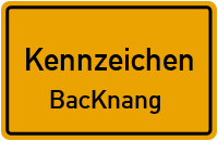 Wunschkennzeichen Backnang reservieren