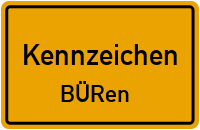 Wunschkennzeichen BÜren reservieren