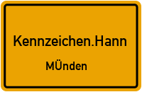 Wunschkennzeichen Hann. MÜnden reservieren