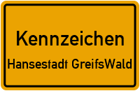 Wunschkennzeichen Hansestadt Greifswald reservieren