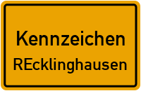 Wunschkennzeichen Recklinghausen reservieren