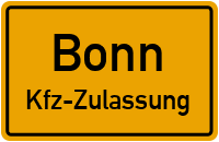 Zulassungsstelle Bonn, Kennzeichen Bonn Zulassungsstelle Bonn