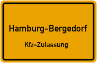 Zulassungsstelle Hamburg-Bergedorf, Kennzeichen Hamburg Zulassungsstelle Hamburg