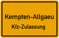 Zulassungsstelle Kempten (Allgäu) Stadt, Kennzeichen Kempten Zulassungsstelle Kempten