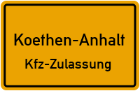 Zulassungsstelle Köthen (Anhalt), Kennzeichen Zerbst Zulassungsstelle Zerbst
