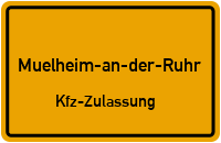 Zulassungsstelle Mülheim a.d.Ruhr, Kennzeichen Mülheim Zulassungsstelle Mülheim