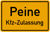 Zulassungsstelle Peine, Kennzeichen Peine Zulassungsstelle Peine
