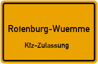 Zulassungsstelle Rotenburg (Wümme), Kennzeichen Rotenburg (wümme) Zulassungsstelle Rotenburg (wümme)