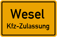 Zulassungsstelle Wesel, Kennzeichen Wesel Zulassungsstelle Wesel